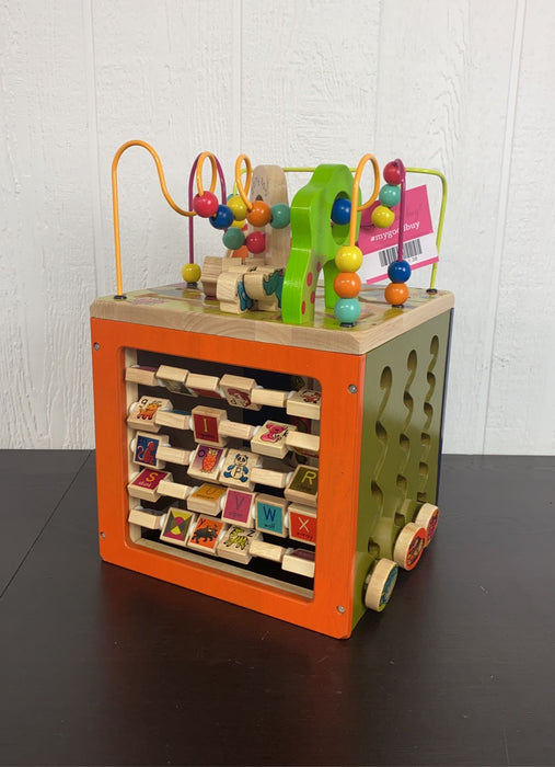 used B. toys Zany Zoo Wooden Activity Cube