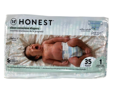 used Honest Company Club Box Diapers, S 35 Count, Dots + Dashes