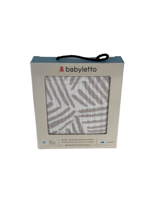 used Babyletto All-Stages Bassinet Sheet, Oat Stripe