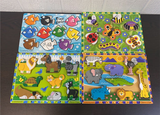 used BUNDLE Melissa & Doug Wooden Puzzles