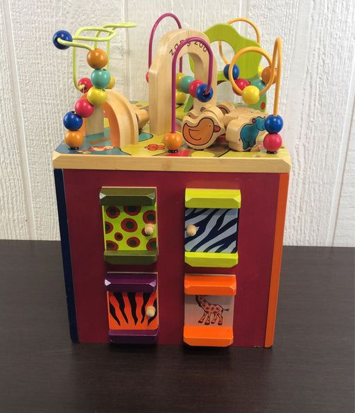 used B. toys Zany Zoo Wooden Activity Cube