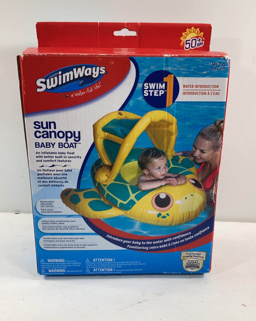 used SwimWays Sun Canopy Baby Boat, Sea Turtle