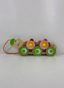 used Hape Walk-A-Long Caterpillar Wooden Pull Toy