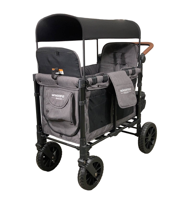 used Wonderfold W2 Luxe Multifunctional Double Stroller Wagon, 2022, Charcoal Gray