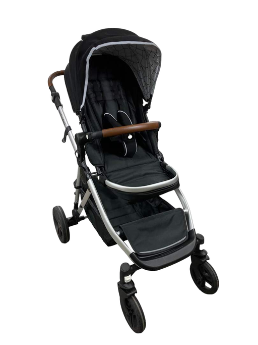 used Mockingbird Single to Double Stroller, 2022, Silver with Penny Leather, Windowpane, Black-HIDDEN CHECKING WHY NO CANOPY