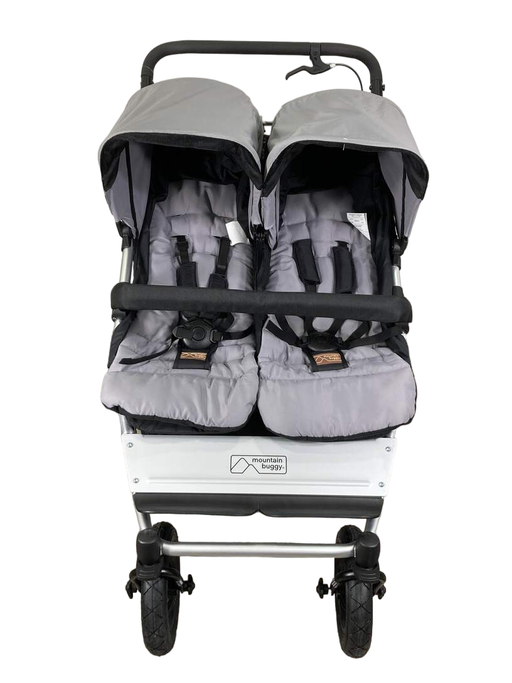 secondhand Mountain Buggy Duet Double Stroller, 2022, Silver