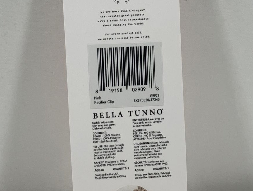 Shop Bella Tunno Paci Clip, Pink at GoodBuy Gear