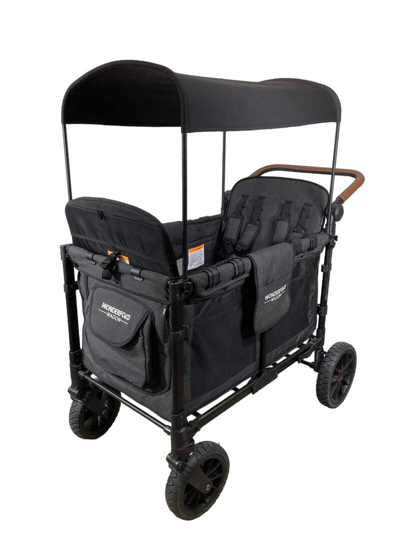wonder stroller wagon Wonderfold W4 Luxe Quad Stroller Wagon, 2021, Volcanic Black