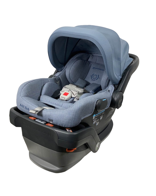 used UPPAbaby MESA V2 Infant Car Seat, 2023, Gregory (Blue Melange Merino Wool)