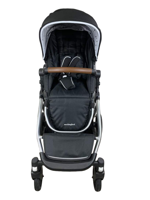 secondhand Mockingbird Single to Double Stroller, 2022, Silver with Penny Leather, Watercolor Drops, Black