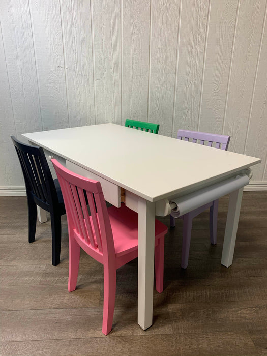 used Pottery Barn Kids Carolina Craft Table With Chairs, Simply White