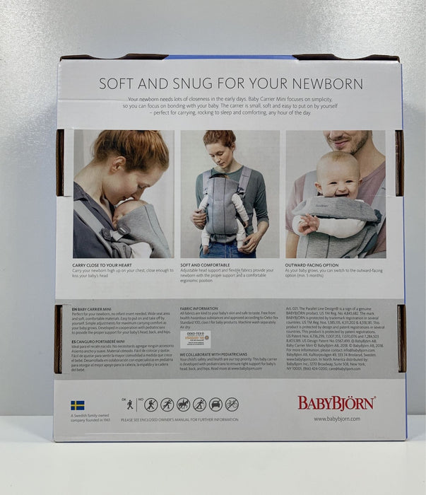 Shop BabyBjorn Baby Carrier Mini, Vintage Indigo Woven at GoodBuy Gear