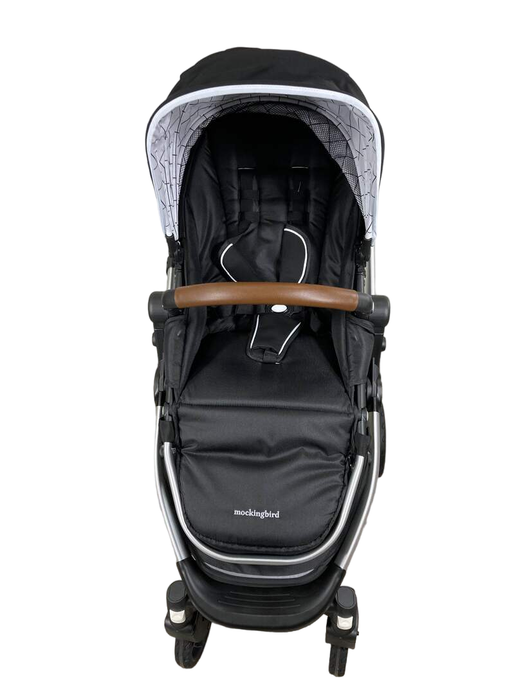 secondhand Mockingbird Single to Double Stroller, 2023, Silver with Penny Leather, Windowpane, Black