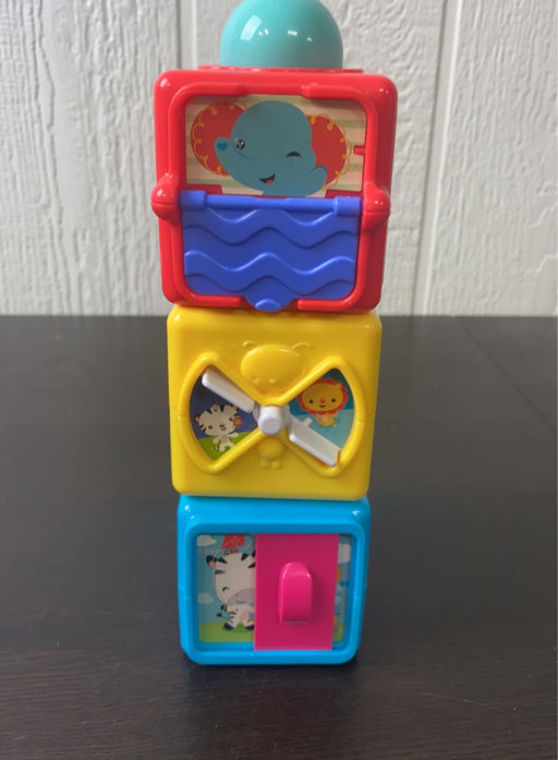 secondhand Fisher Price Brilliant Basics Stacking Action Blocks