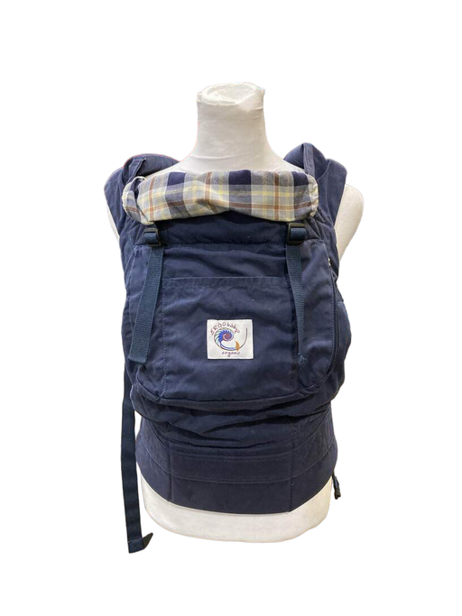 secondhand Ergobaby Original Organic Baby Carrier, navy plaid