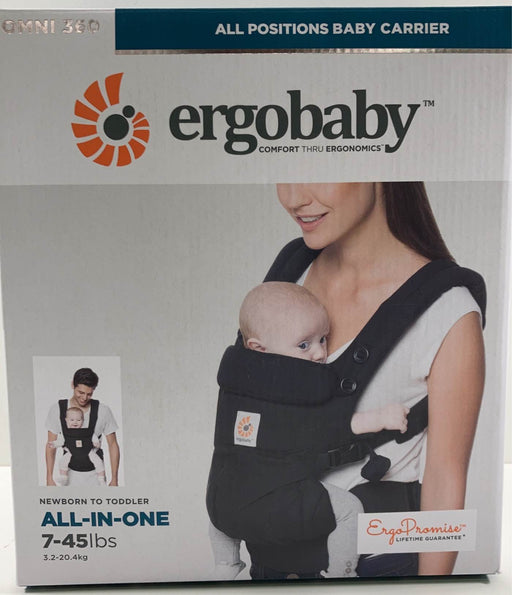 used Ergobaby Omni 360 Cotton Baby Carrier, Pure Black