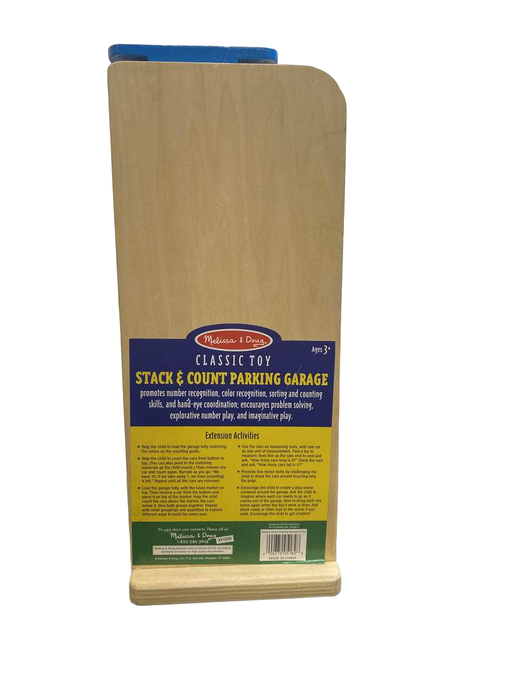 secondhand Melissa & Doug Stack and Count Parking Garage