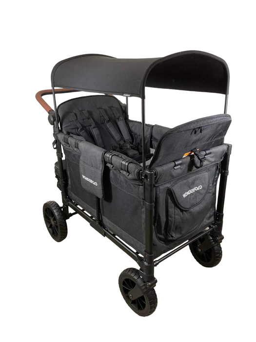 used Wonderfold W4 Luxe Quad Stroller Wagon, 2023, Charcoal Grey with Black Frame