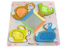 used Melissa & Doug First Play Wooden Touch And Feel Puzzle