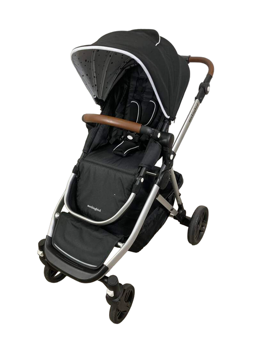 secondhand Mockingbird Single to Double Stroller, 2022, Silver with Penny Leather, Watercolor Drops, Black