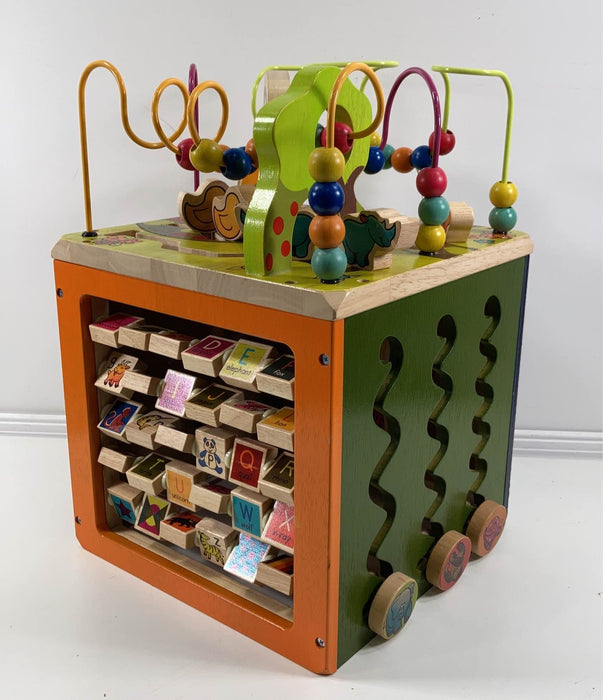 secondhand B. toys Zany Zoo Wooden Activity Cube