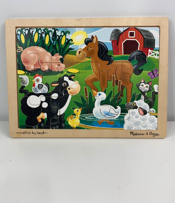 used Melissa & Doug 12-Piece Wooden Jigsaw Puzzle