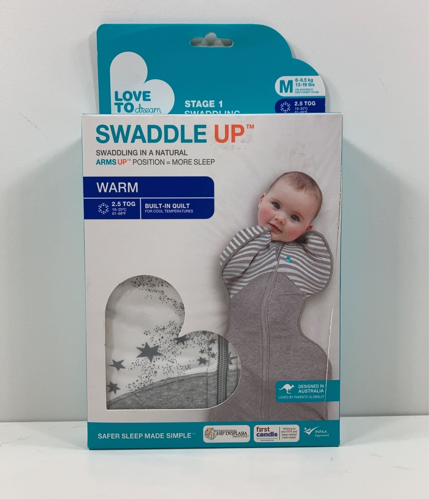 Love To Dream Swaddle UP Warm 2.5 TOG Medium White