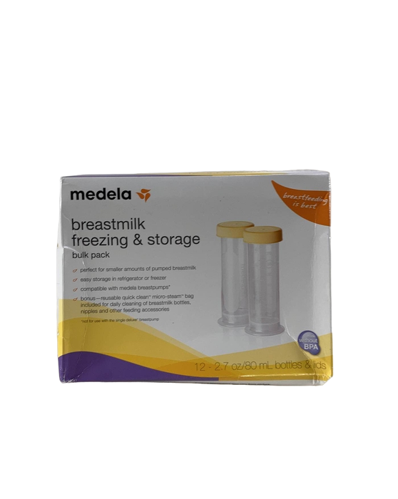 used Medela Breast Milk Collection and Storage Bottles with Solid Lids -12 Pack, 2.7 oz