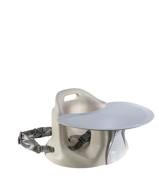 secondhand Upseat Baby Floor Chair and Booster Seat with Tray, White