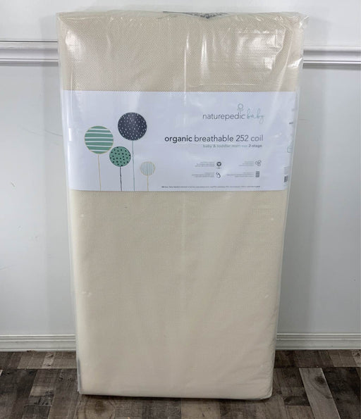 used Naturepedic Organic Breathable 252 Coil Baby & Toddler 2 Stage Mattress