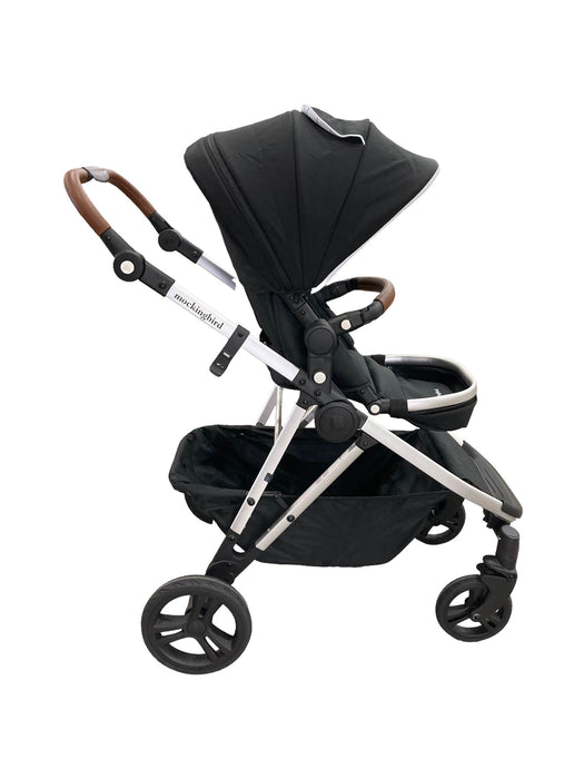 secondhand Mockingbird Single to Double Stroller, 2022, Silver with Penny Leather, Watercolor Drops, Black