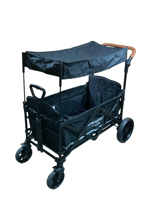 used Wonderfold X2 Push + Pull Double Stroller Wagon, Stealth Black, 2022