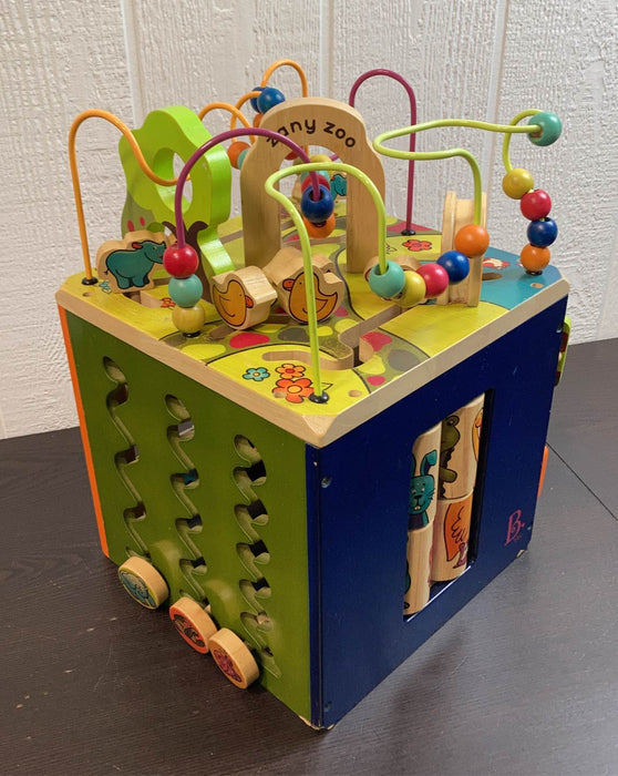 used B. toys Zany Zoo Wooden Activity Cube