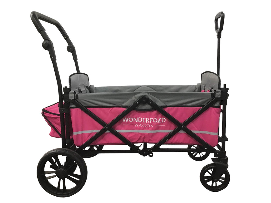 secondhand Wonderfold X2 Push + Pull Double Stroller Wagon, 2019, Pretty-n-Pink