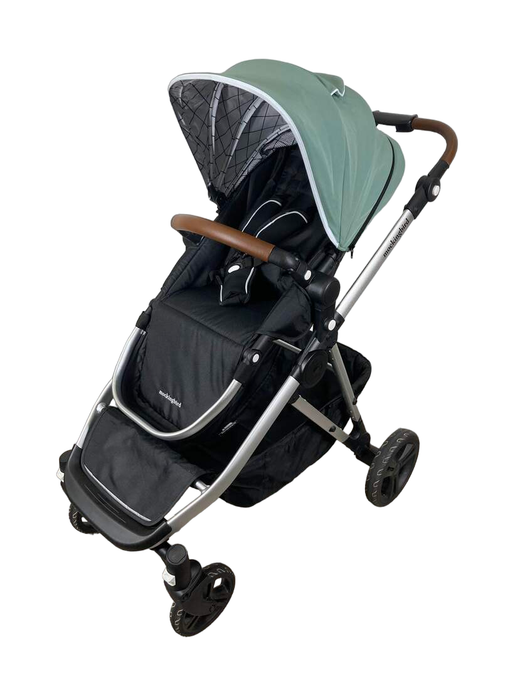 secondhand Mockingbird Single to Double Stroller, 2022, Silver with Penny Leather, Windowpane, Sage