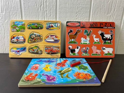 used BUNDLE Melissa & Doug Wooden Puzzles