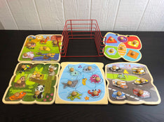 secondhand BUNDLE Puzzle Rack And Wooden Puzzles