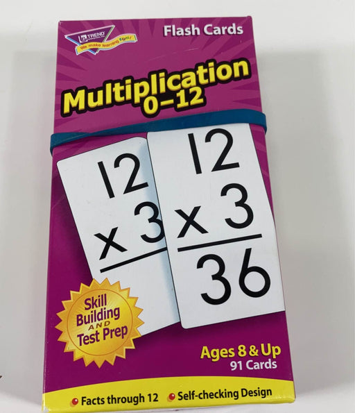 used Trend Enterprises Multiplication 0-12 Flash Cards