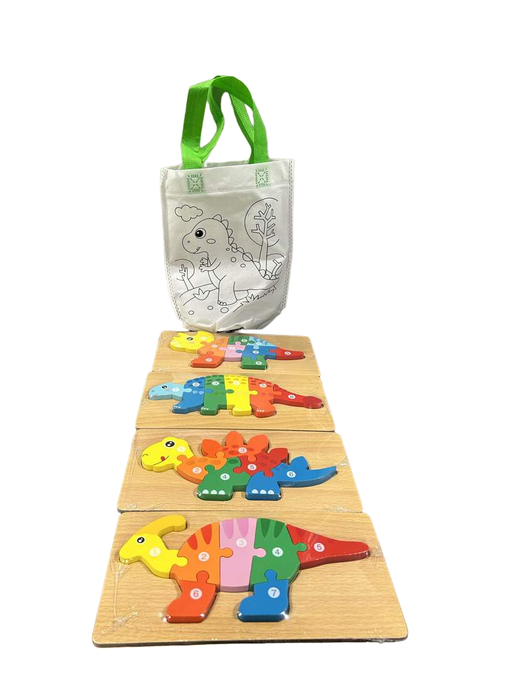 used Colorful Wooden Puzzle, 4pack