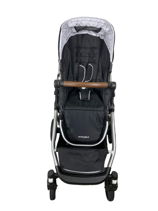 secondhand Mockingbird Single to Double Stroller, 2022, Silver with Penny Leather, Watercolor Drops, Black