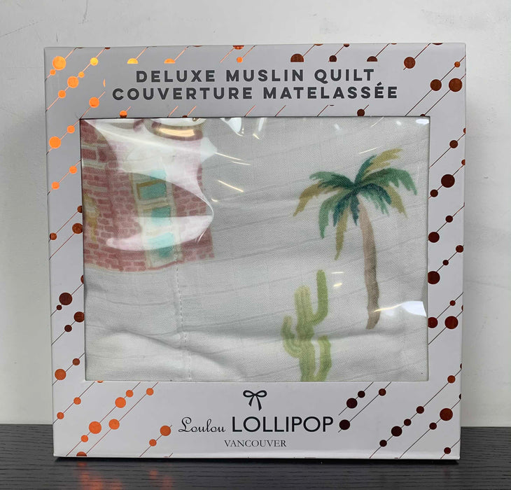 used LouLou Lollipop Deluxe Muslin Baby Quilt