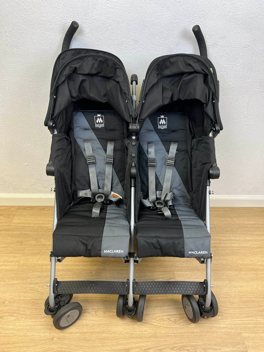 used MacLaren Twin Triumph Stroller, Black/Charcoal