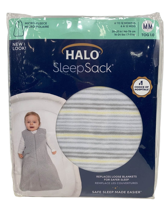 Shop Halo Micro-Fleece SleepSack, M, Multi Stripe Gray at GoodBuy Gear