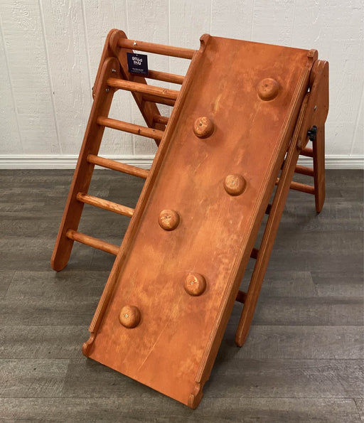 used Wooden Triangle Climber And Rock Wall Accessory