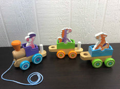 secondhand Melissa & Doug First Play Wooden Rocking Animals Train