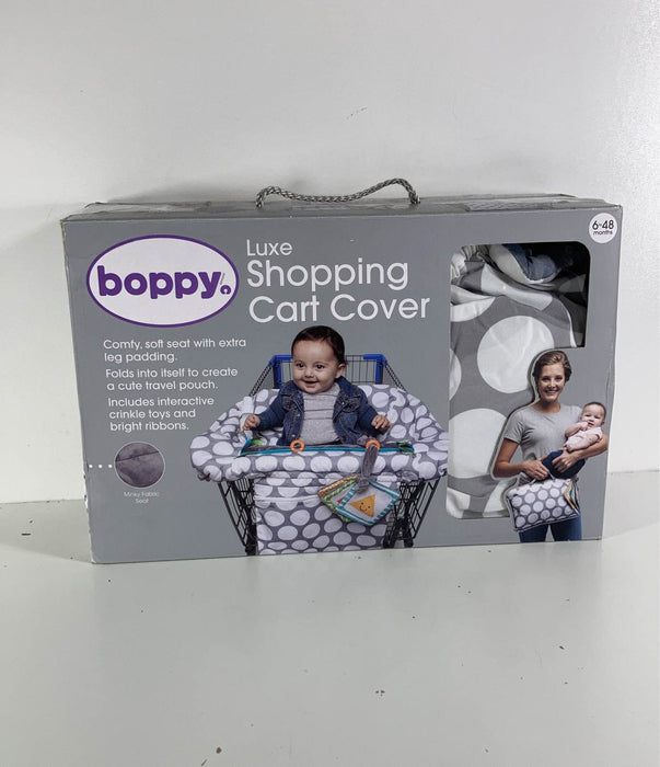 used Boppy Luxe Shopping Cart And High Chair Cover, Gray Jumbo Dots