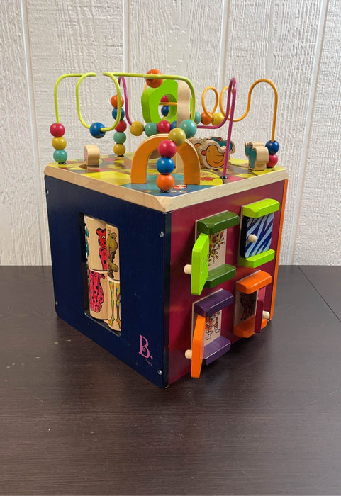 used B. toys Zany Zoo Wooden Activity Cube