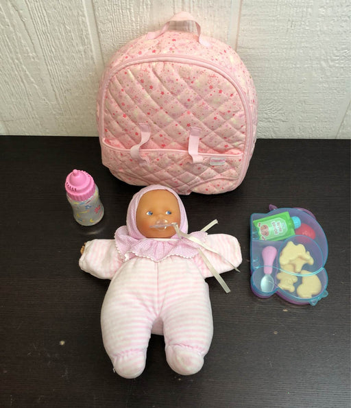 used Corolle Pastel Baby Doll, With Corolle Mon Premier Diaper Backpack