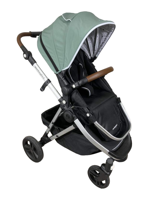 used Mockingbird Single Stroller, 2023, Sage, Watercolor Drops, Silver With Penny Leather