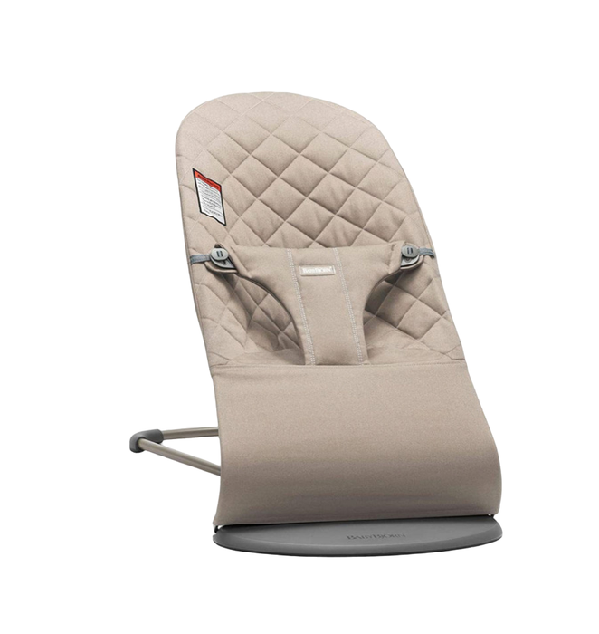 used BabyBjorn Bouncer Bliss, Sand Gray Cotton Classic Quilt